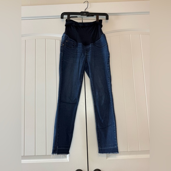 Jessica Simpson Dark Blue Maternity raw hem skinny jeans size XS - Picture 1 of 6